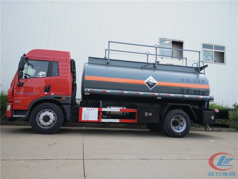 mg不朽情缘官网集团解放龙V腐蚀性物品罐式运输车侧面图