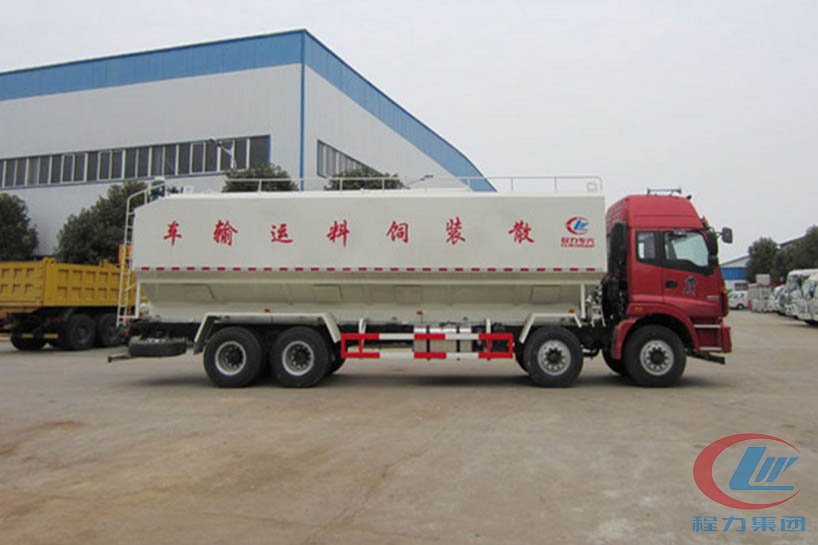 湖北mg不朽情缘官网福田欧曼前四后八散装饲料车侧面图