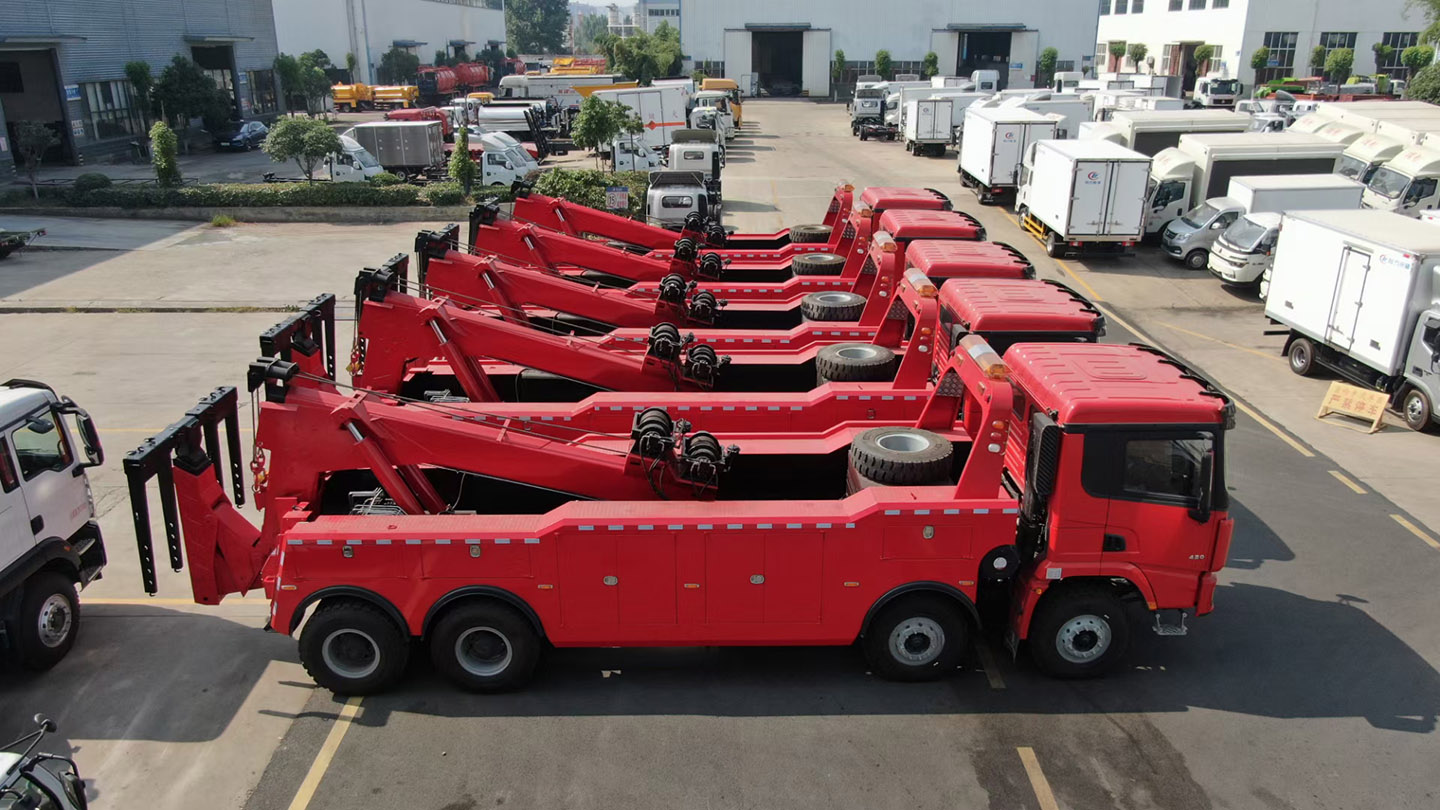 mg不朽情缘官网集团重型拖吊连体清障车批量发车